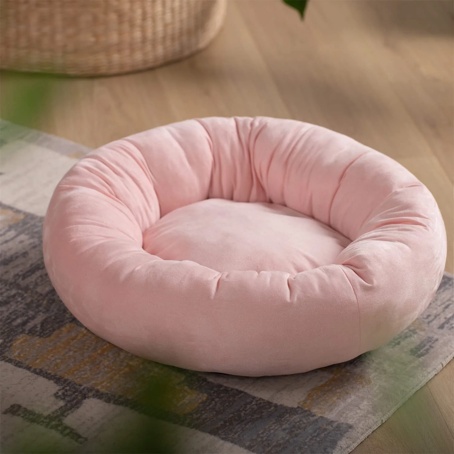 Kasentex Donut Design Round Dog Bed, Anti Slip and Machine Washable - Image 3