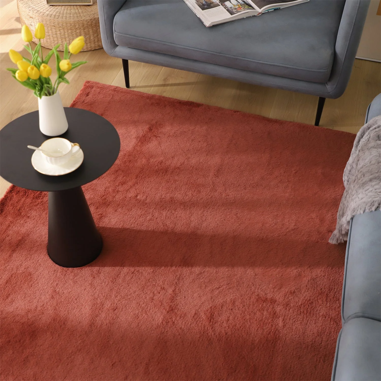 Kasentex Fluffy Elegant Faux Fur Area Rugs, Ultra Soft, Room Decor, Graduation Gifts, Fathers Day Gift, Mom Gift - Image 34