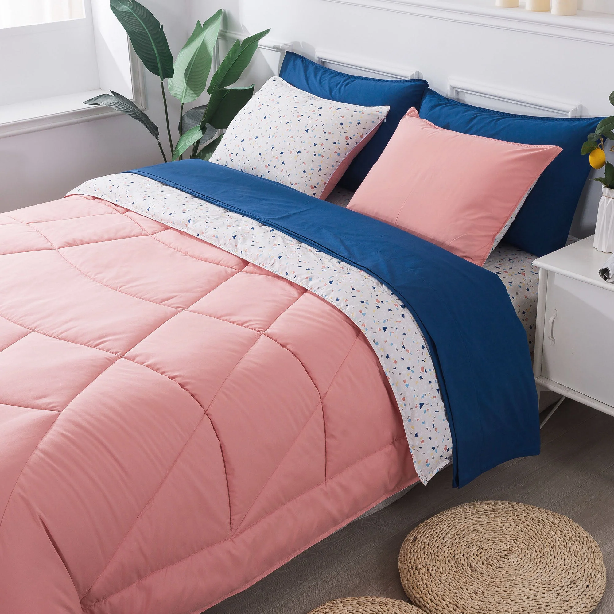 Kasentex Reversible 5 and 7 Piece Ultra Soft Cozy Bed Comforter Sets, Room Decor - Image 2