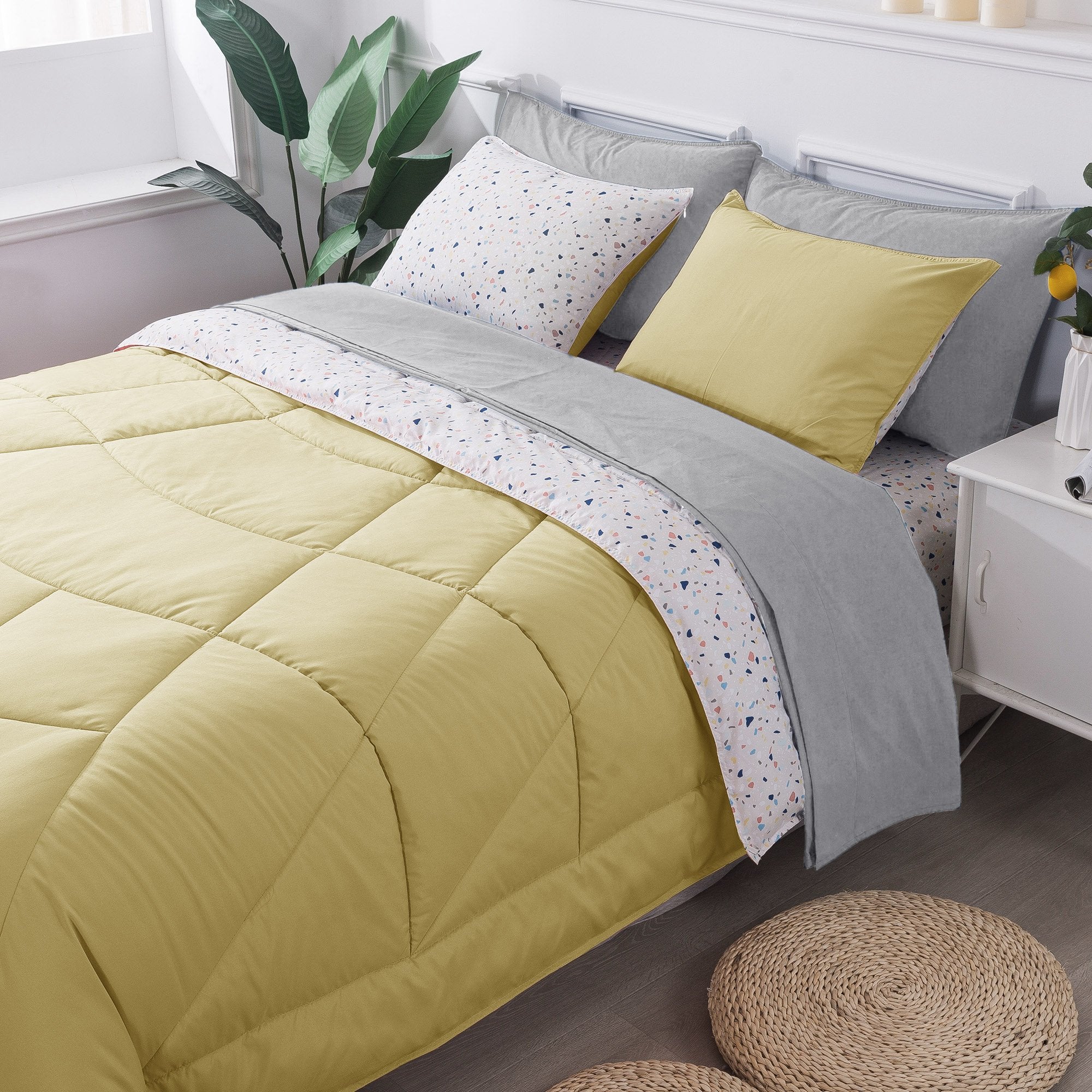 Kasentex Reversible 5 and 7 Piece Ultra Soft Cozy Bed Comforter Sets, Room Decor - Image 9