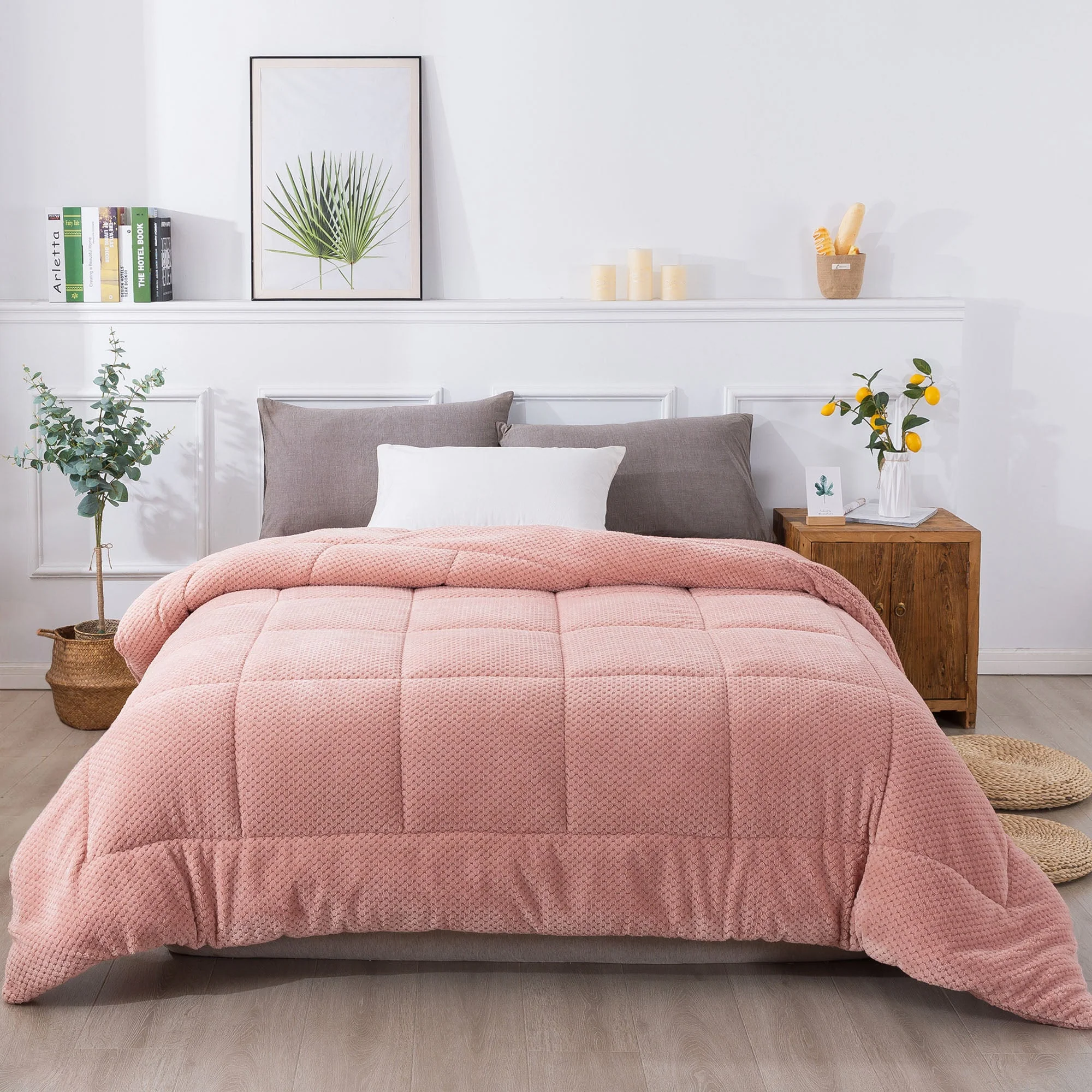 Kasentex Ultra Soft All Season Reversible Plush Sherpa Lined Comforter, Twin, Queen, King - Image 12