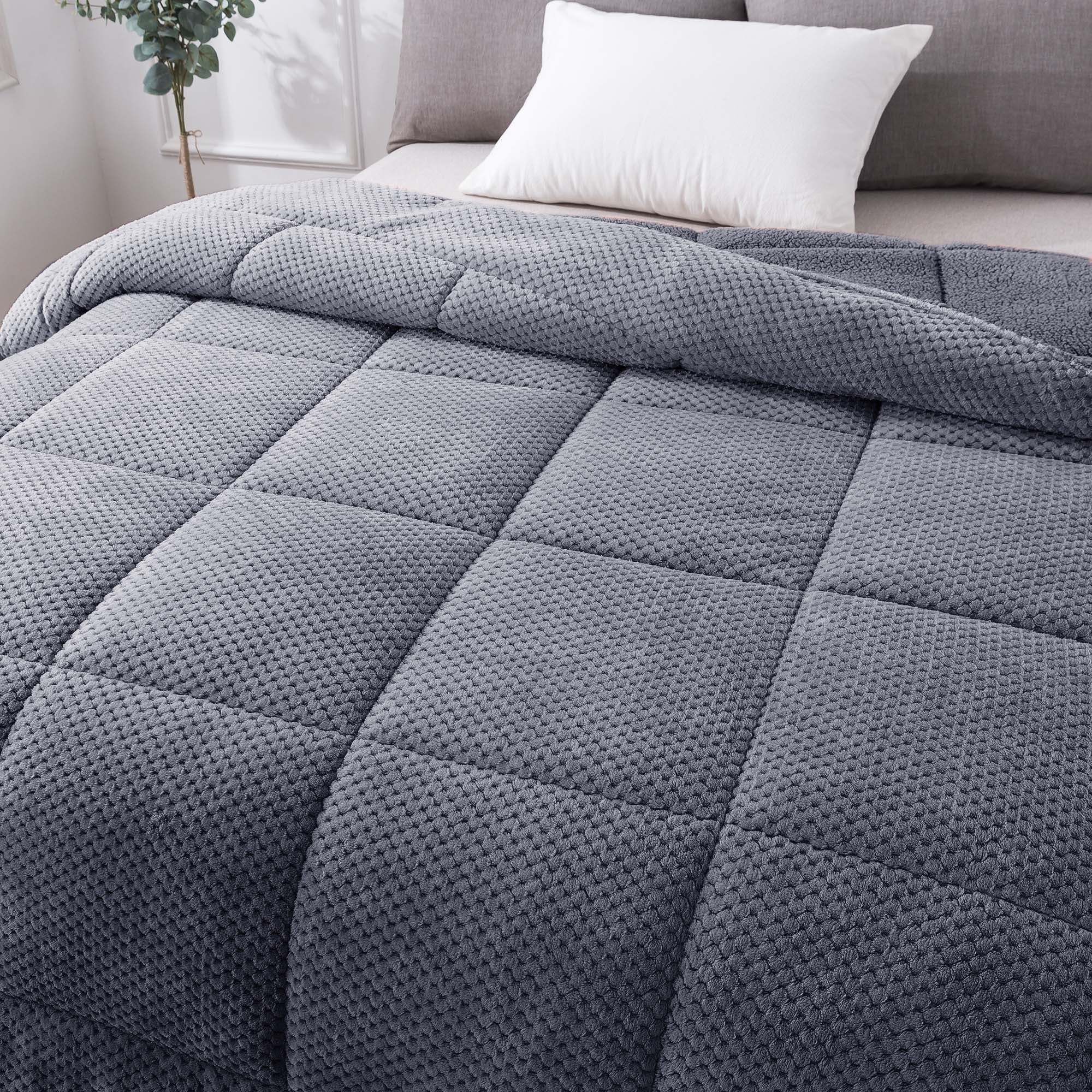 Kasentex Ultra Soft All Season Reversible Plush Sherpa Lined Comforter, Twin, Queen, King - Image 3