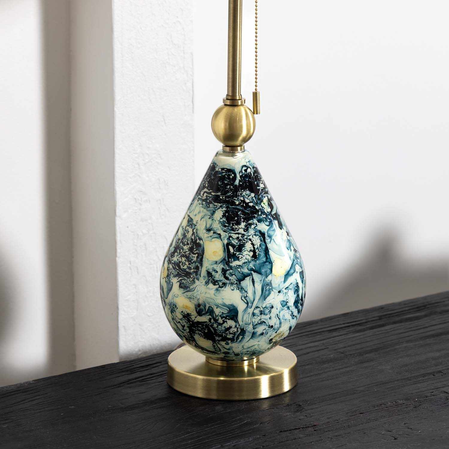 Katipunan Aqua Gold Metallic Brass Table Lamp - Image 5