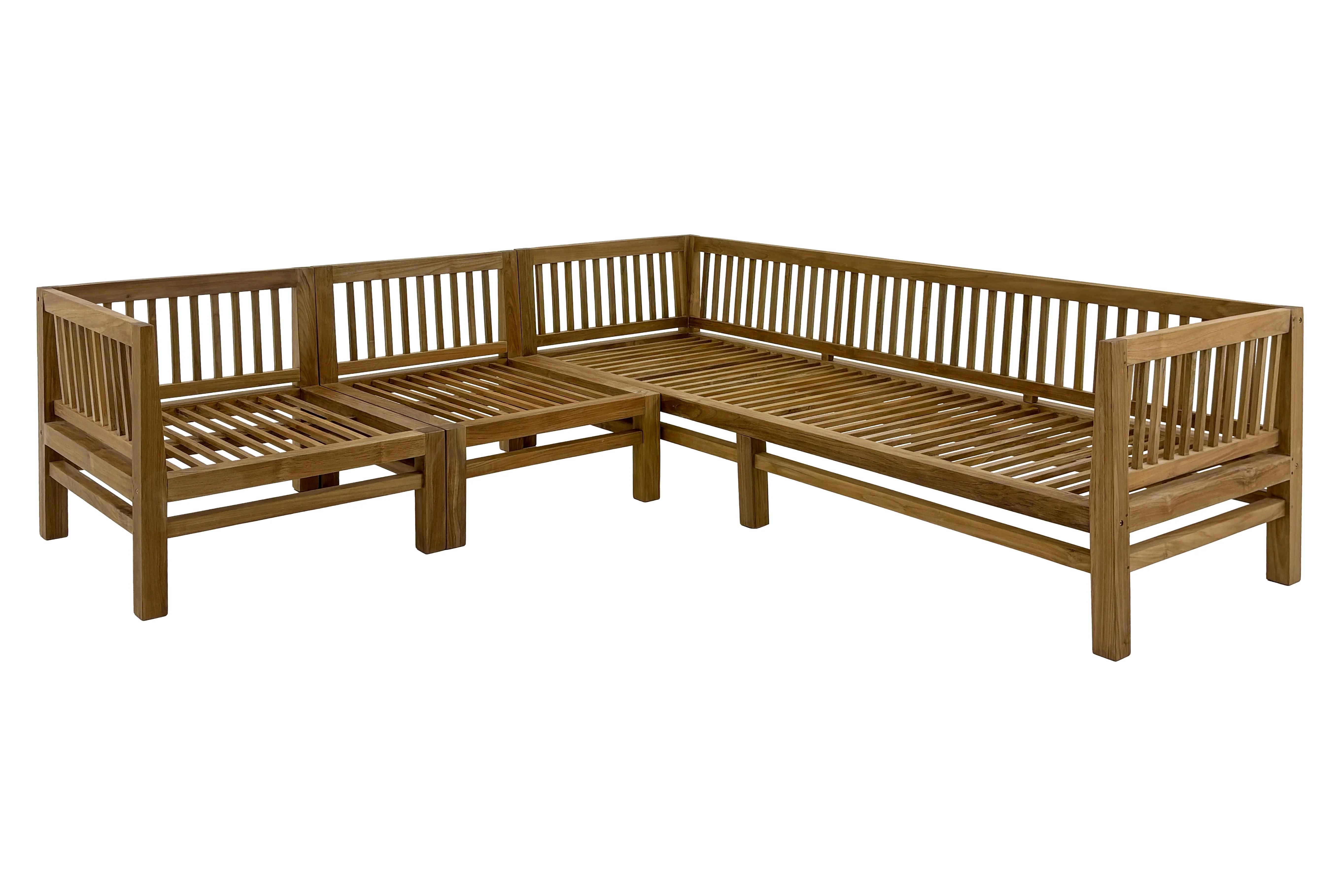 Kauai Natural Outdoor Chaise Couch Set with Sunbrella Cushions - Image 3