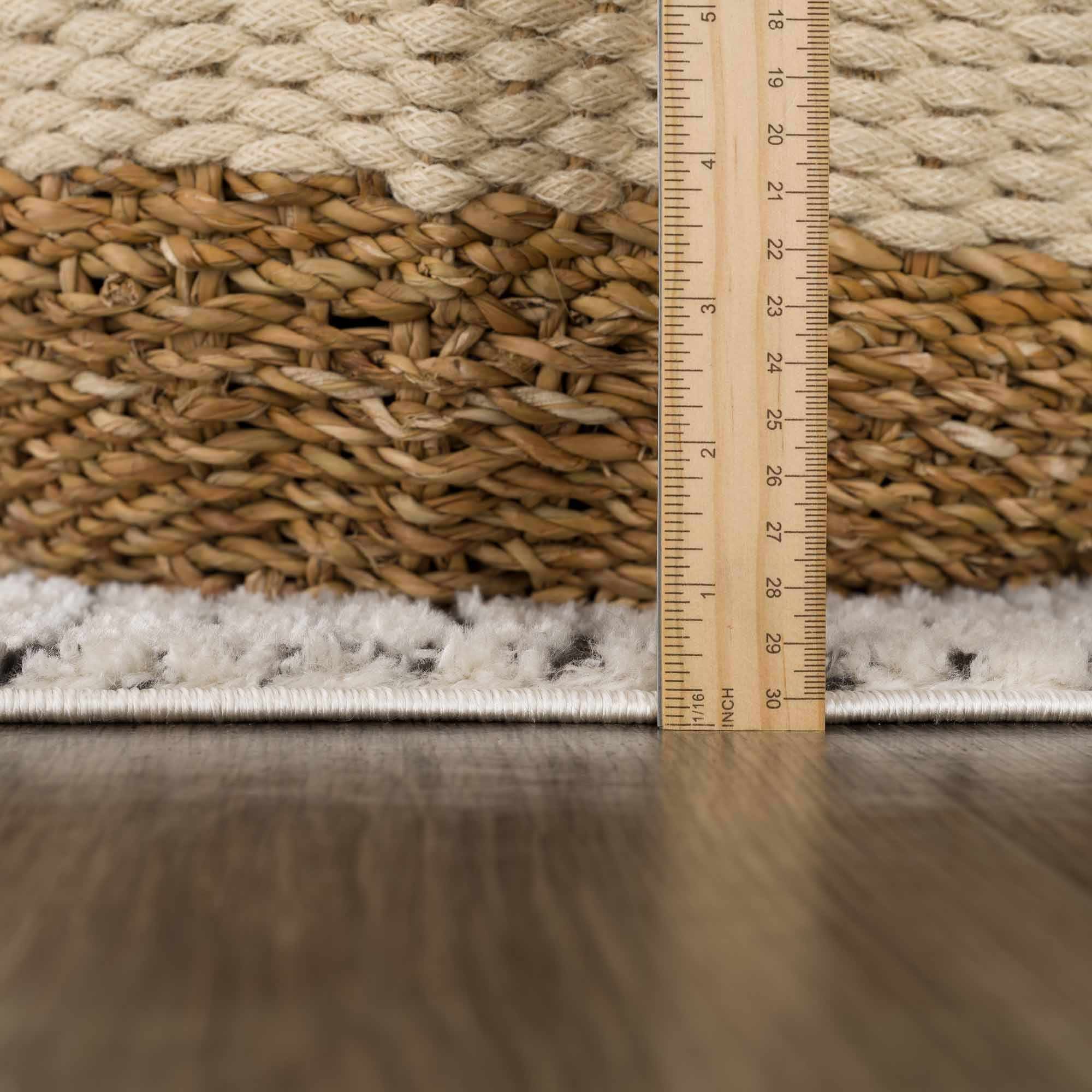 Keita Cream & Black Grid Plush Rug - Image 14