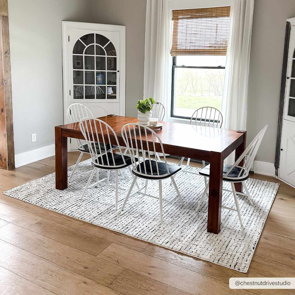 Keita Cream & Black Grid Plush Rug - Image 4
