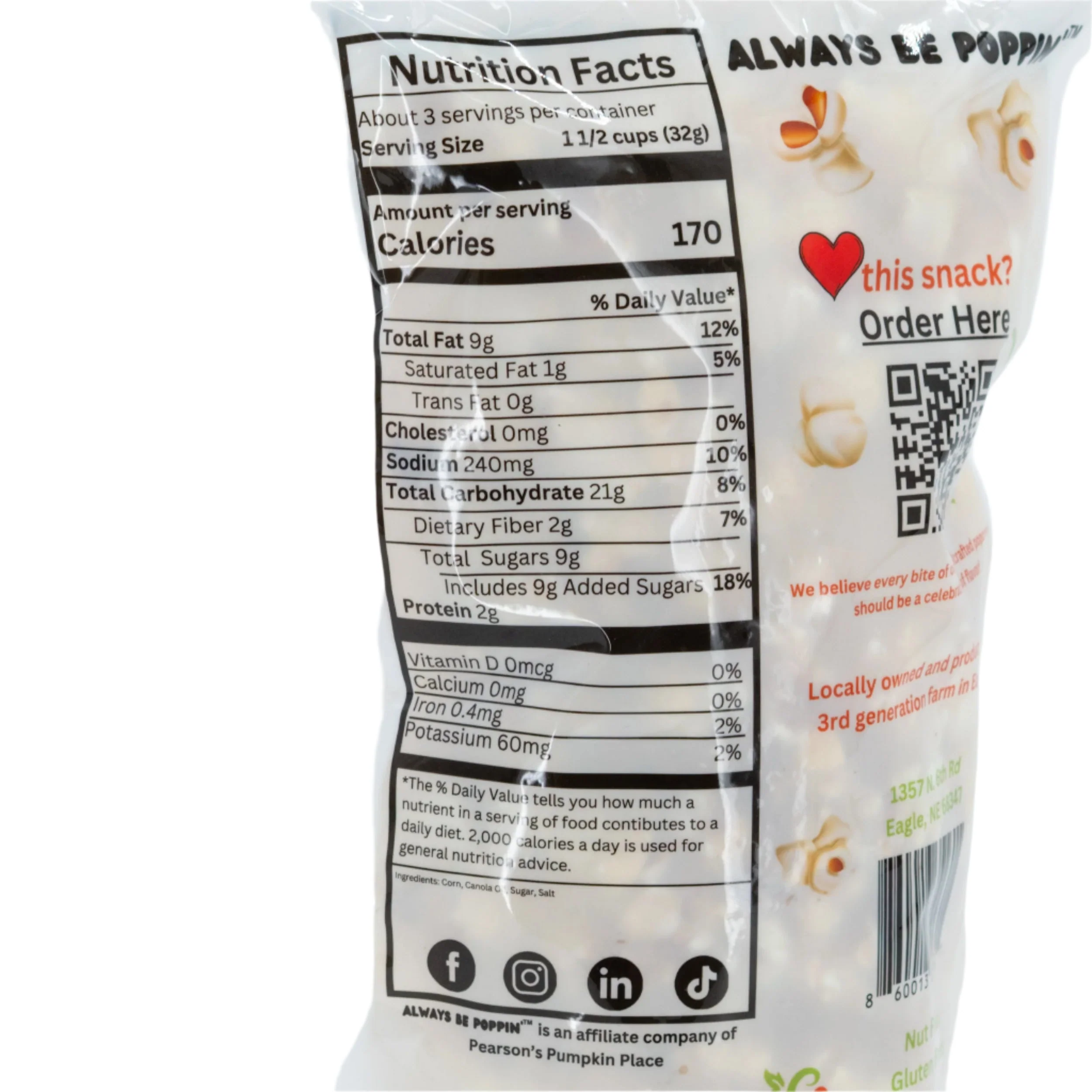 Kettle Corn | 3.5 oz | Pack of 2 | Gluten Free | Pearson's Pumpkin Place - Image 5