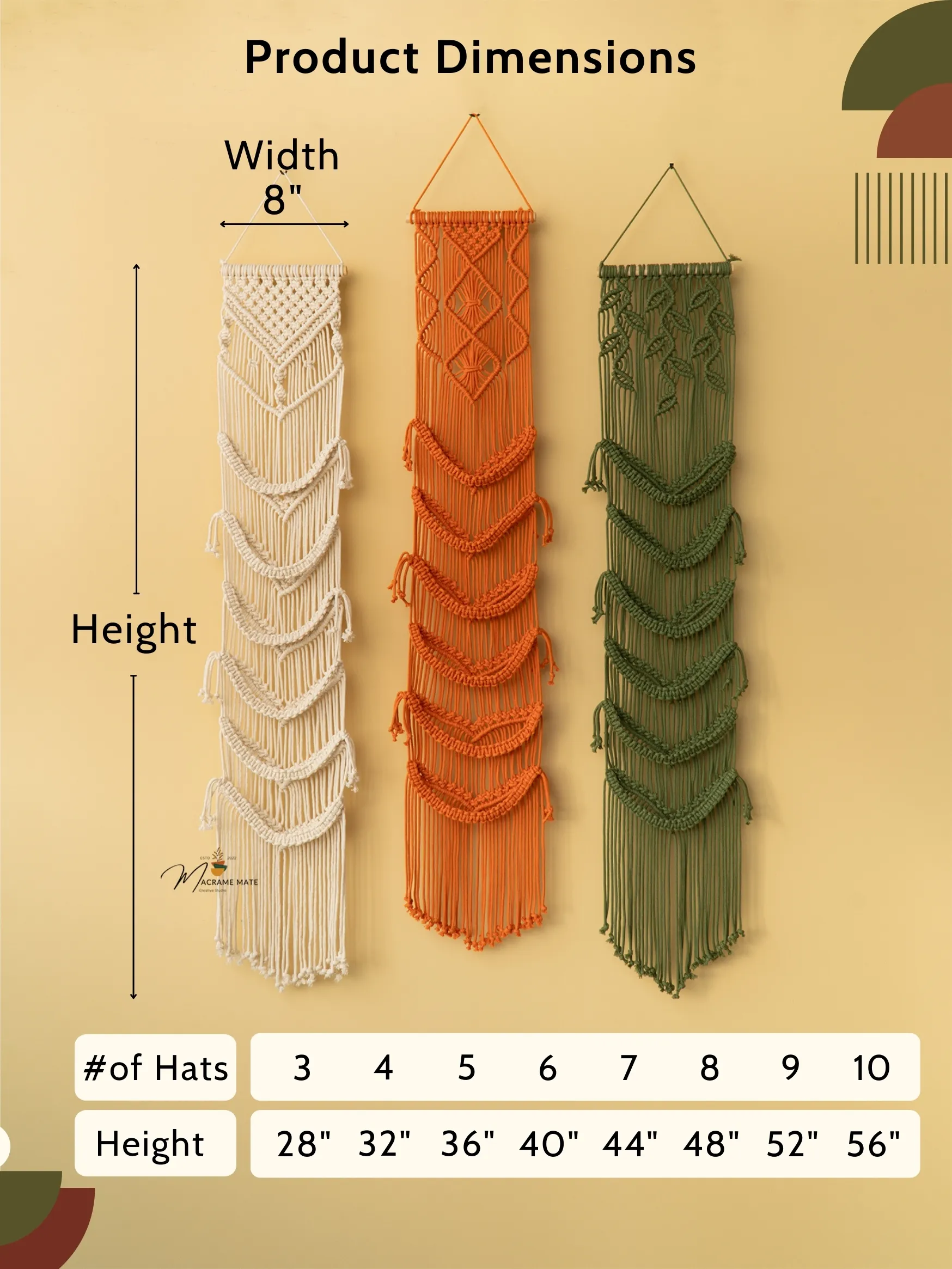 Kica Macrame Baseball Hat Holders - Image 2