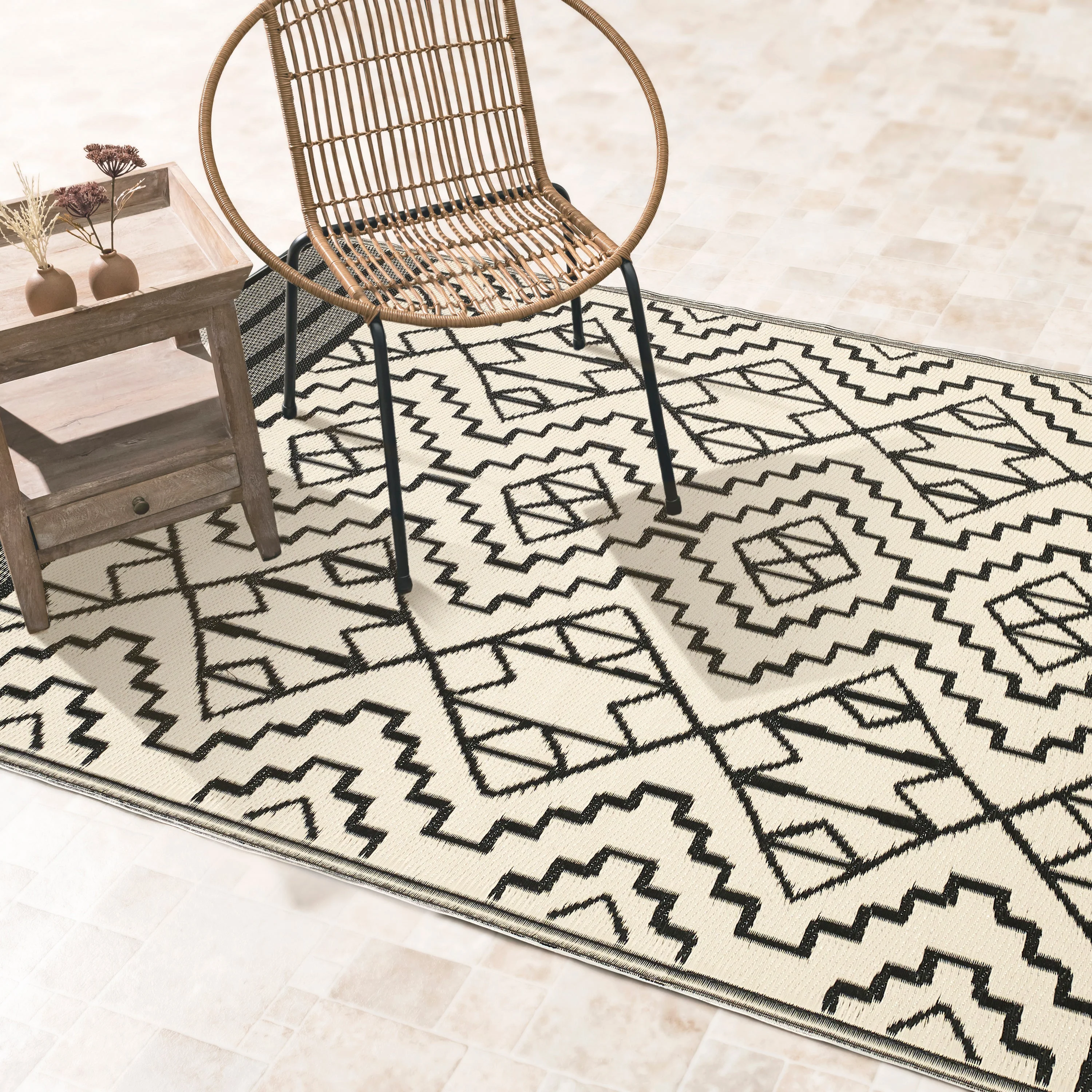 Kilimanjaro - Black Outdoor Rug for Patio FINAL SALE - Image 14