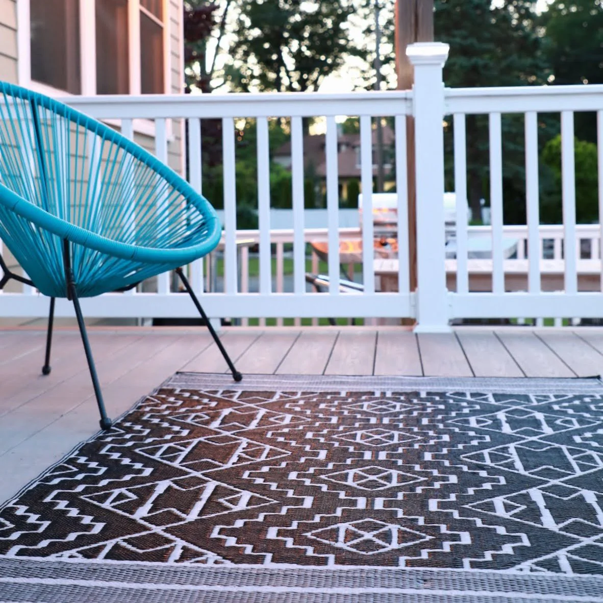 Kilimanjaro - Black Outdoor Rug for Patio FINAL SALE - Image 15