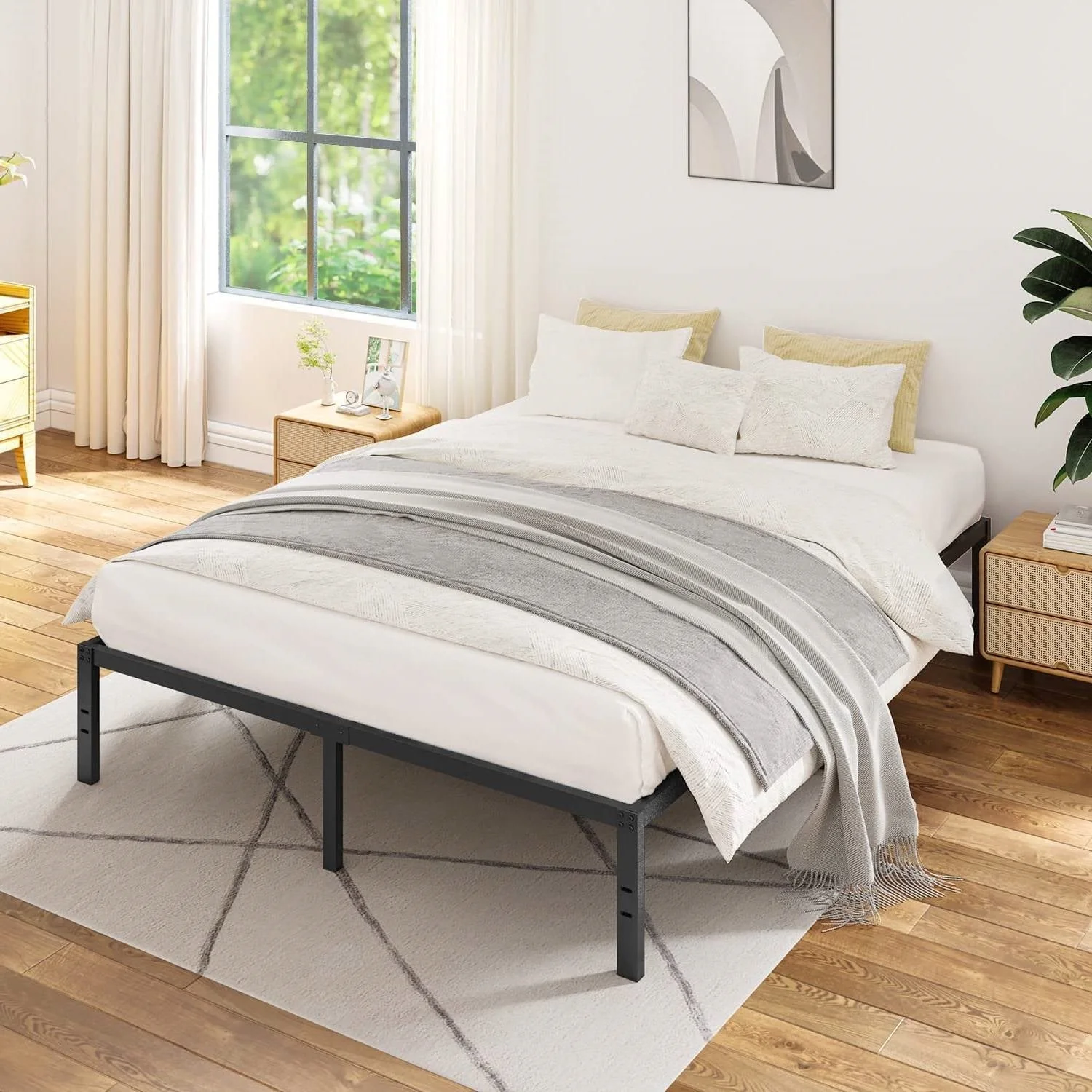 King 16-inch Heavy Duty Metal Bed Frame with 3,500 lbs Weight Capacity - Image 2