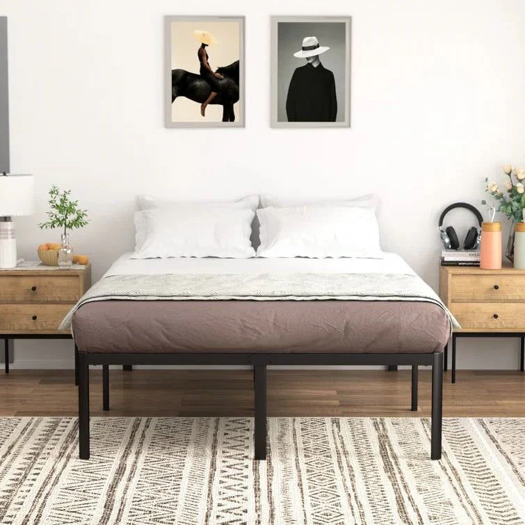 King 18-inch Rounded Edge Corners Metal Bed Frame with Under-bed Storage Space - Image 3