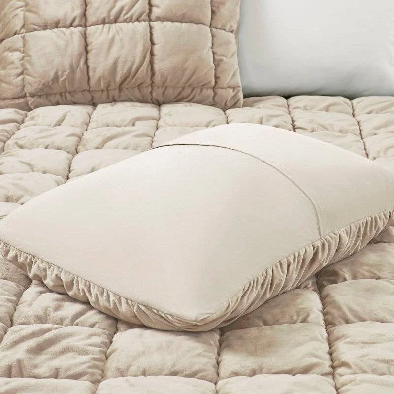King Beige Velvety Soft Down Alternative Comforter Set - Image 5
