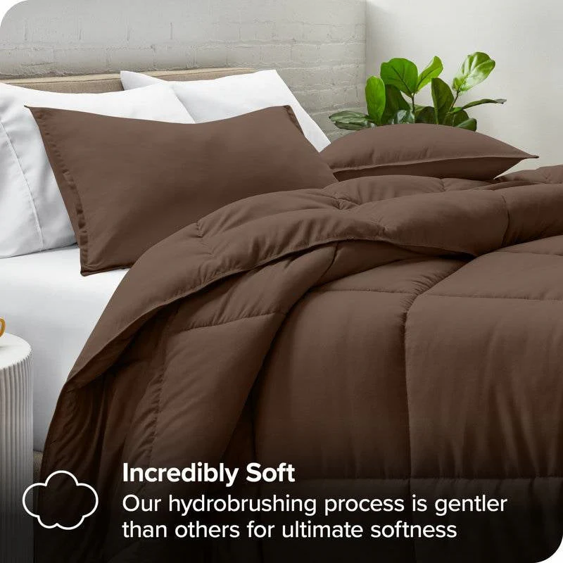 King / CAL King 3-Piece Down Alternative Comforter Set in Chocolate Brown - Image 3
