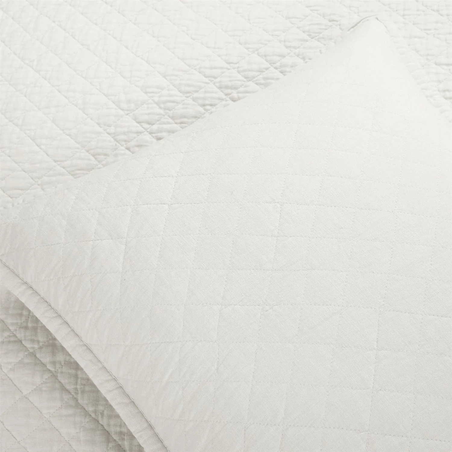 King/CAL King Lightweight Cotton Linen White Reversible 3-PC Quilt Set - Image 2