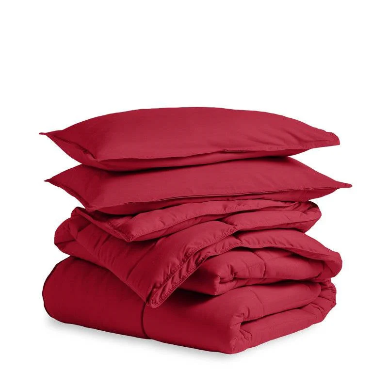 King/Cal King Size All Season Super Soft Down Alternative Comforter Set Red - Image 2
