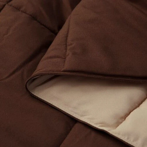 King/Cal King Traditional Microfiber Reversible 3 Piece Comforter Set in Brown - Image 3