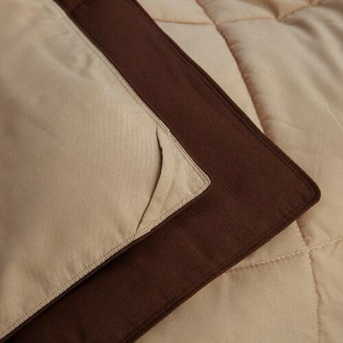 King/Cal King Traditional Microfiber Reversible 3 Piece Comforter Set in Brown - Image 4