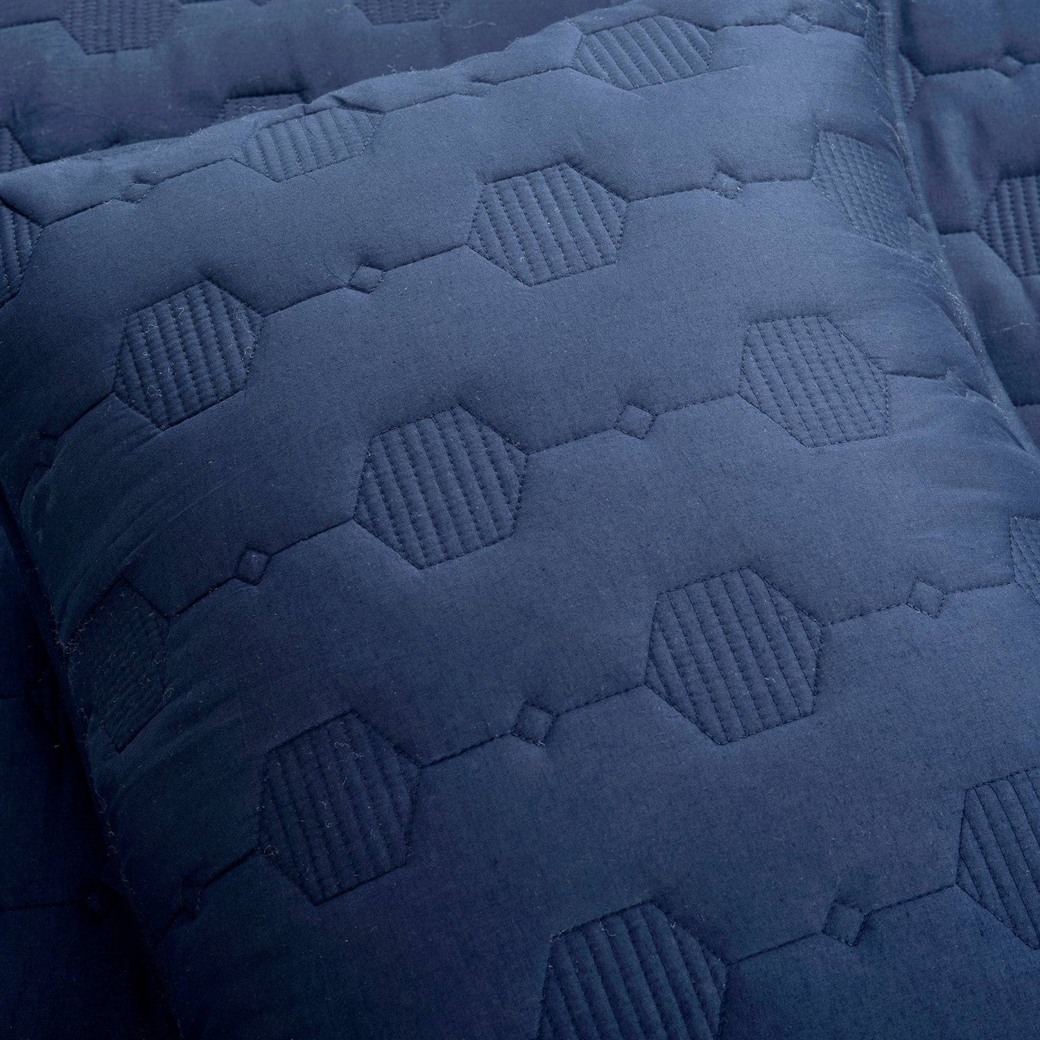 King/California King size Lightweight Blue Textured Cotton 3 Piece Quilt Set - Image 3