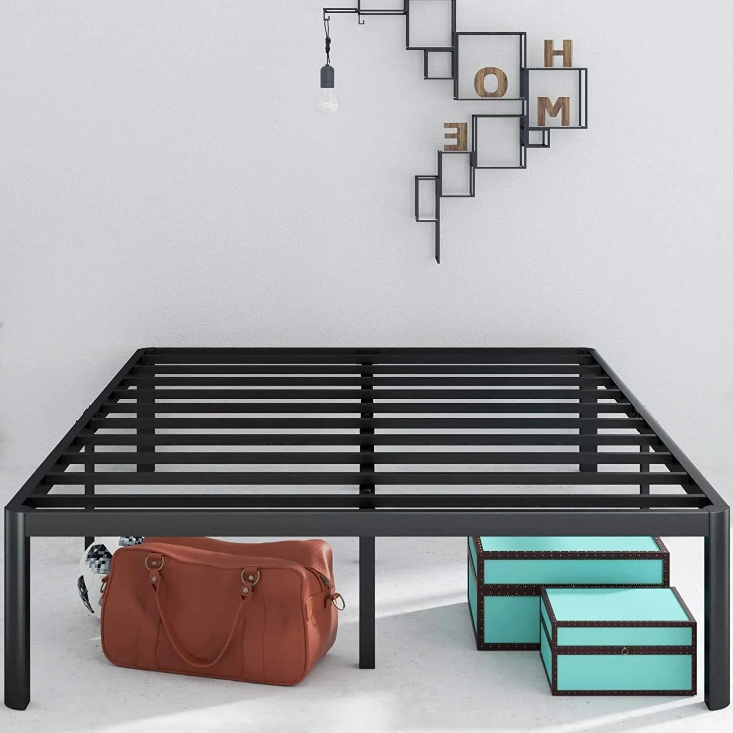 King Metal Platform Bed Frame with Rounded Legs 700 lbs Weight Capacity - Image 2