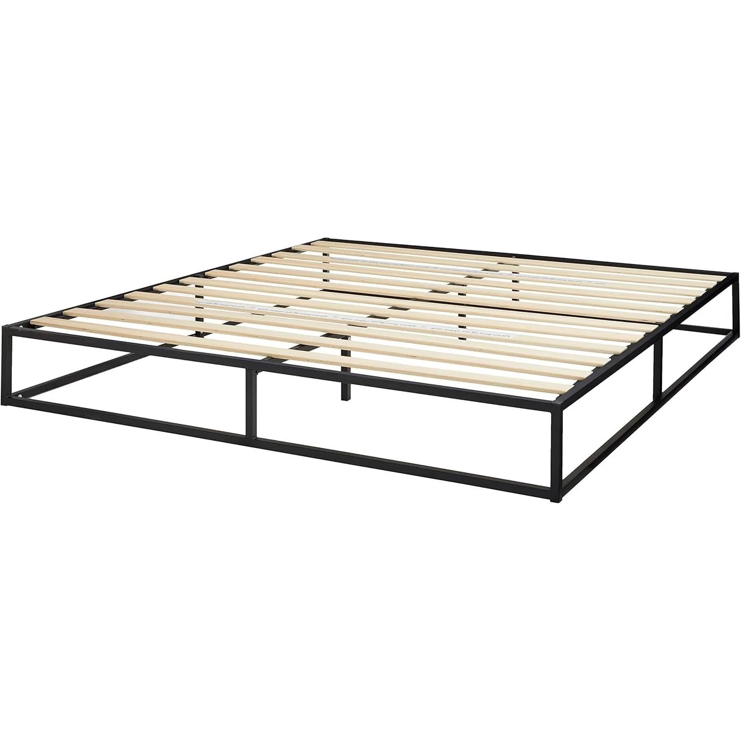 King size 10-inch Low Profile Modern Metal Wood Slat Platform Bed Frame - Image 2