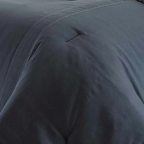 King size 100% Cotton Reverse Plaid Gray/White Comforter Set - Image 3
