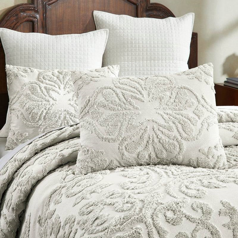 King Size 100-Percent Cotton Chenille 3-Piece Coverlet Bedspread Set in Ivory - Image 4
