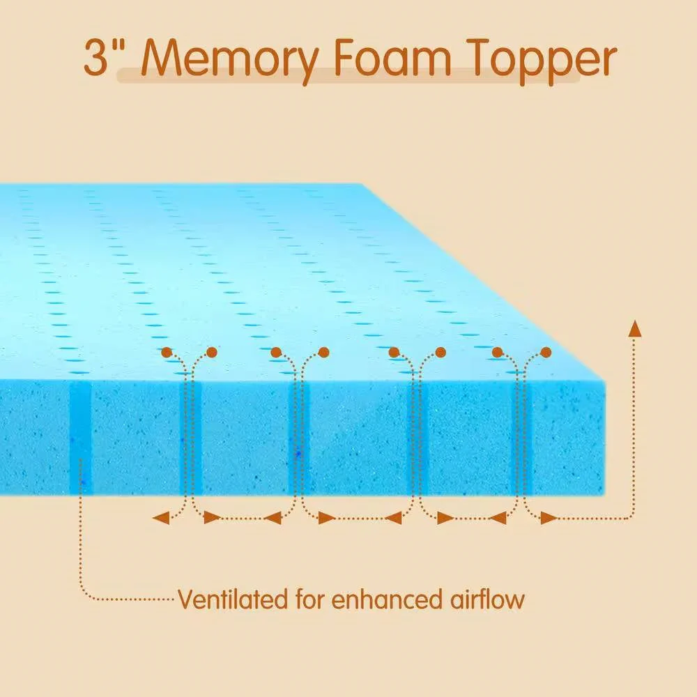 King size 3-inch Thick High Density Memory Foam Mattress Topper - Image 5