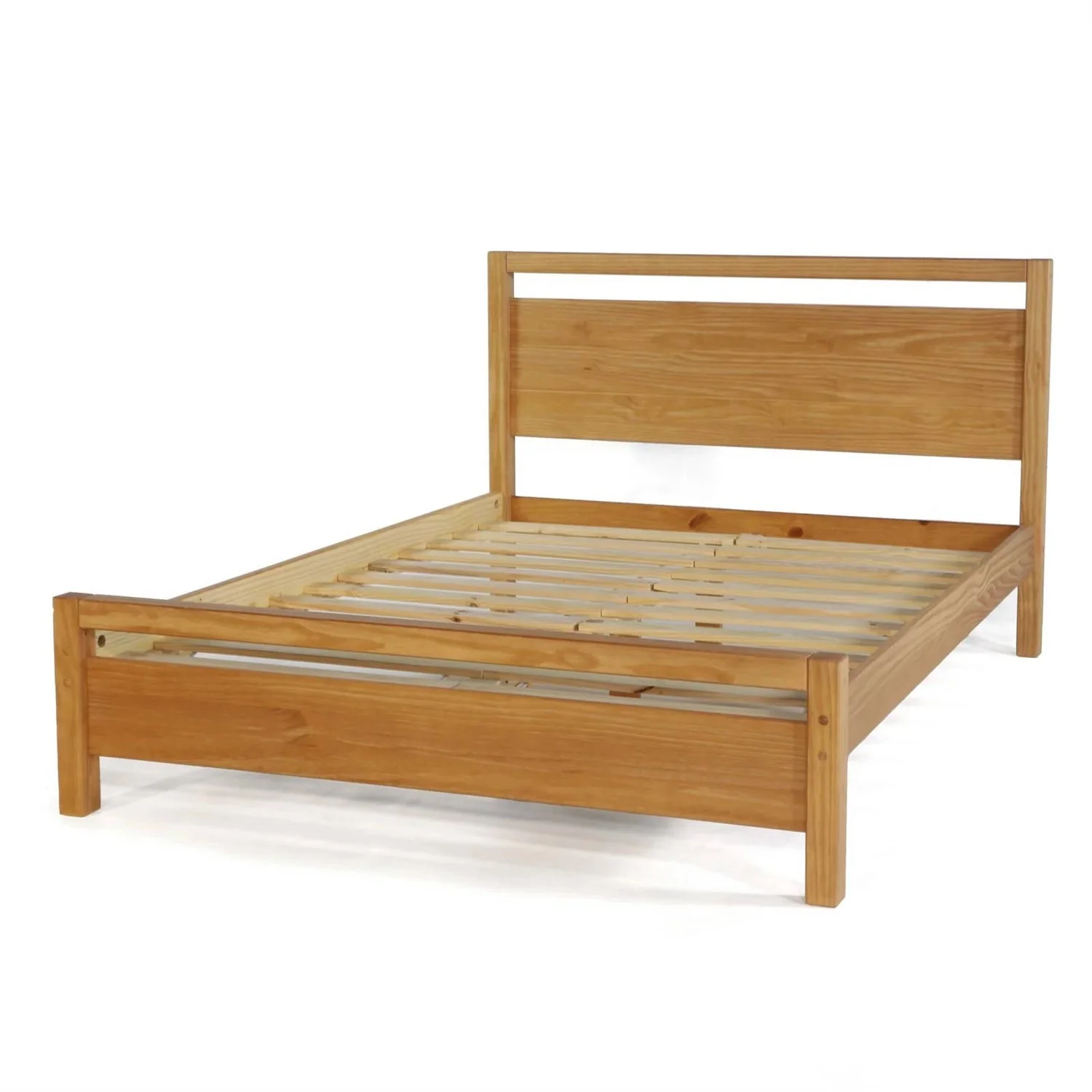King size Farmhouse Solid Wood Platform Bed Frame with Headboard Footboard - Image 3