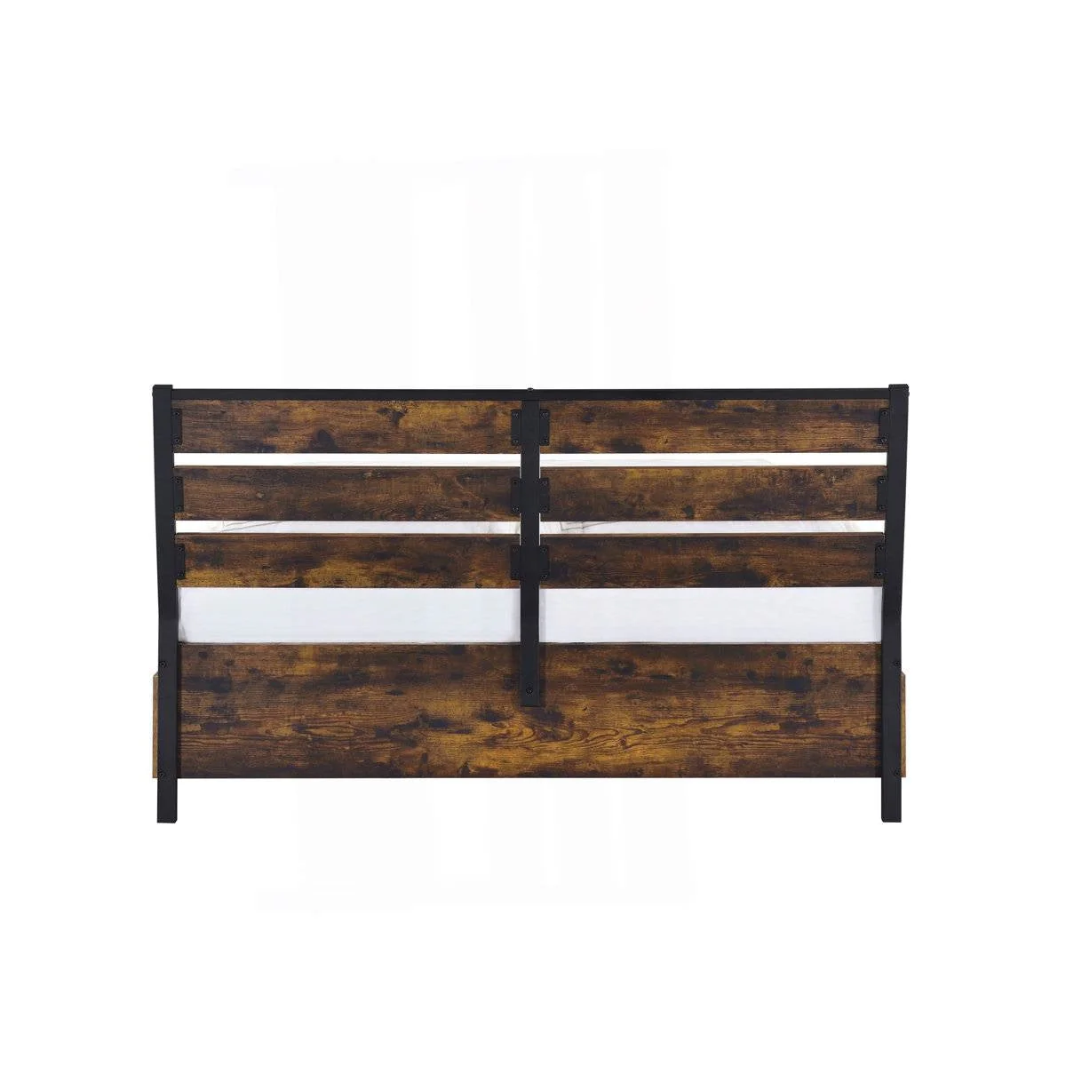 King Size Industrial Slatted Headboard Platform Bed Frame with 6 Storage Drawers - Image 5