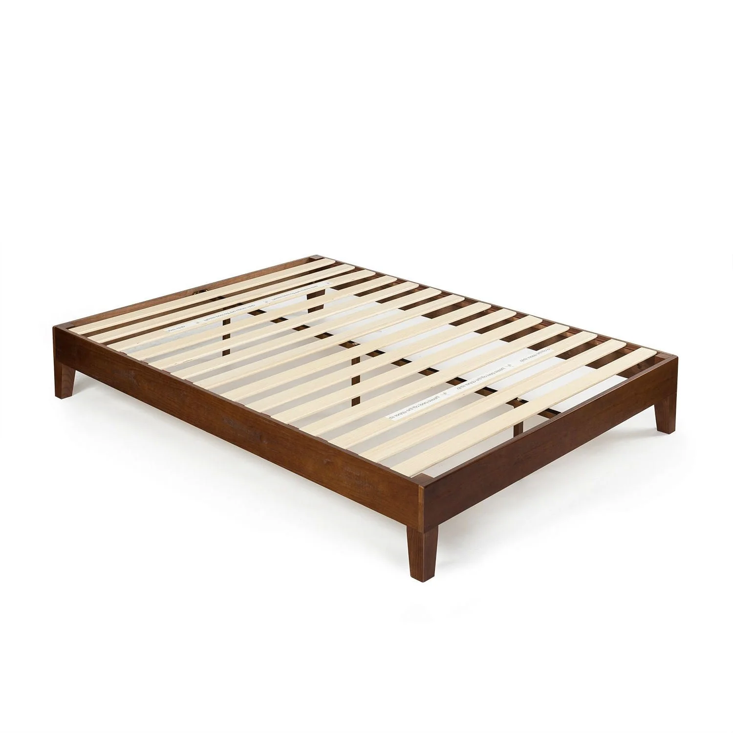 King size Low Profile Solid Wood Platform Bed Frame in Espresso Finish - Image 2