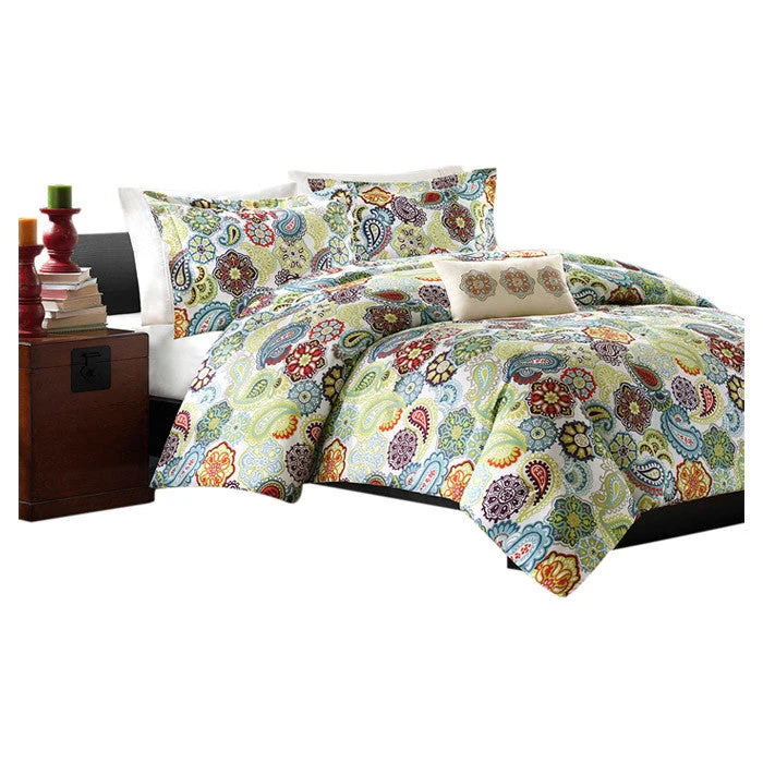 King size Multi Color Paisley 4 Piece Bed Bag Comforter Set - Image 2
