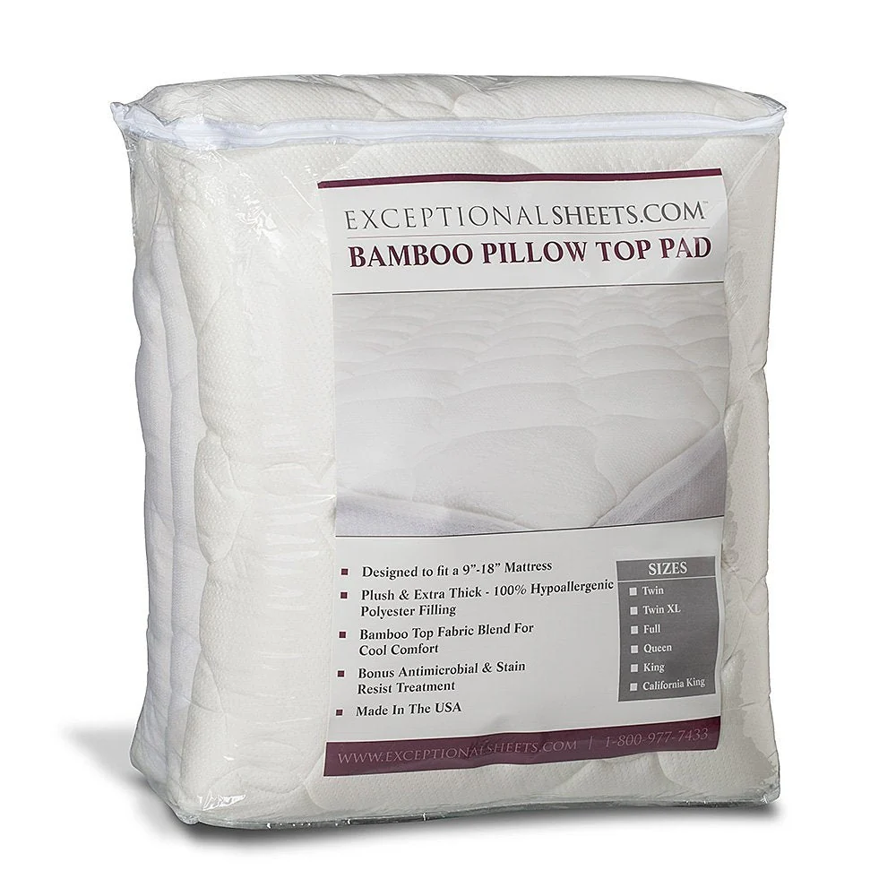 King size Plush Bamboo Baffle Box Stitch Mattress Pad / Topper - Image 4