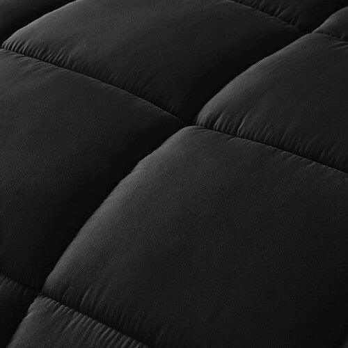 King Size Reversible Microfiber Down Alternative Comforter Set in Black - Image 3