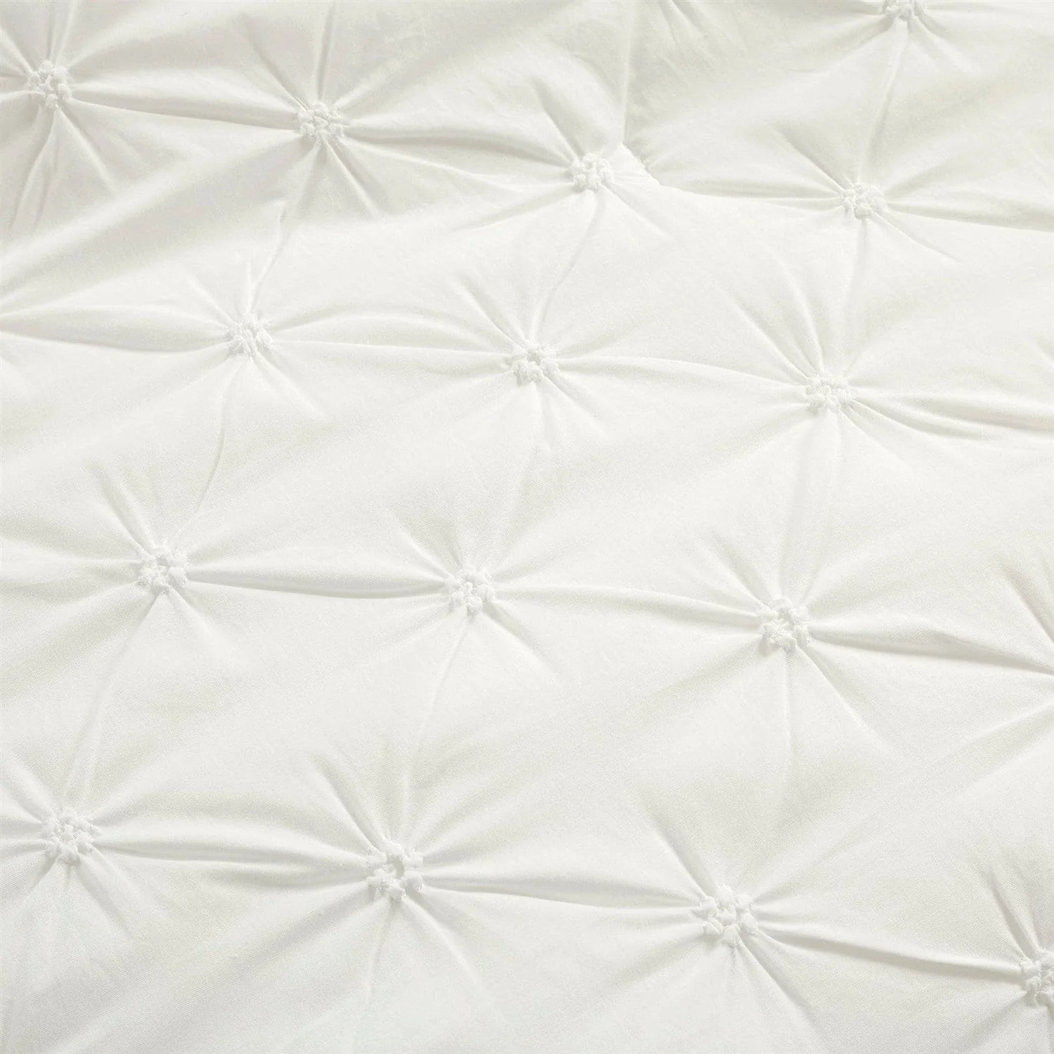 King Size Soft Pleated Cotton 3 Piece Comforter Set White - Image 3