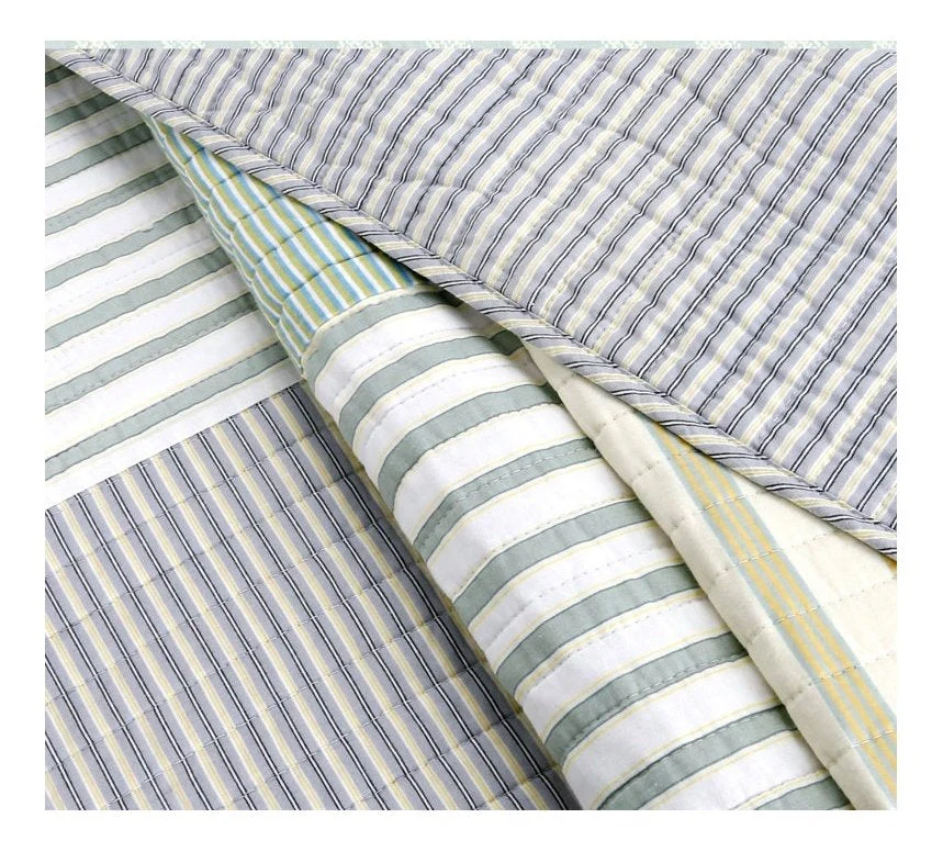 King Size Soft Reversible Patches 100% Cotton Quilt Set - Image 4