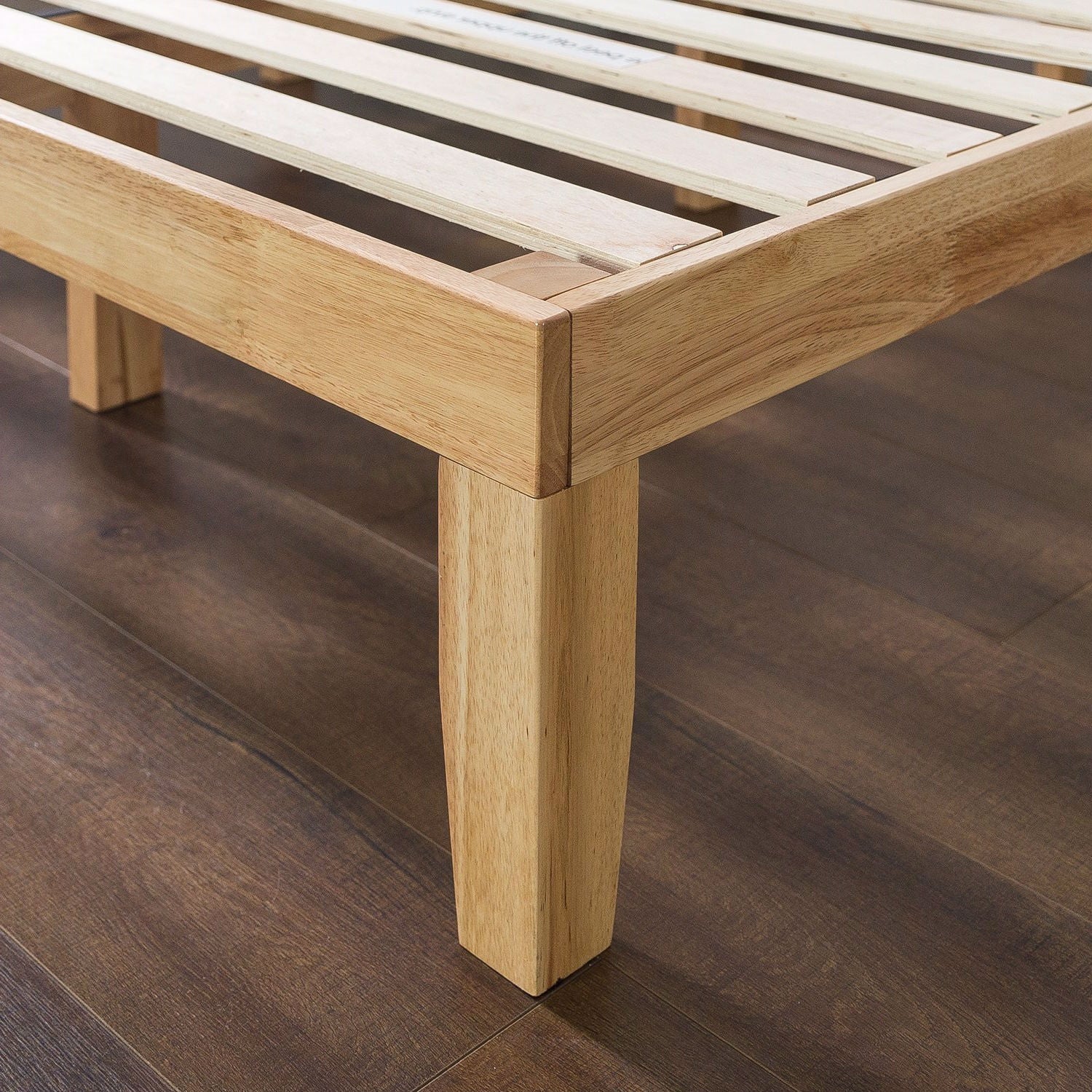 King size Solid Wood Platform Bed Frame in Natural Finish - Image 2