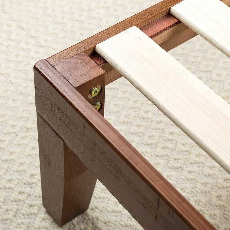 King size Solid Wood Platform Bed Frame with Headboard in Espresso Finish - Image 3