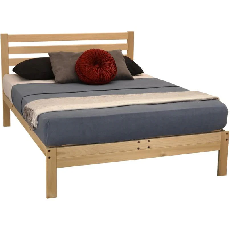King size Solid Wood Platform Bed Frame with Slatted Headboard - Made in USA - Image 2