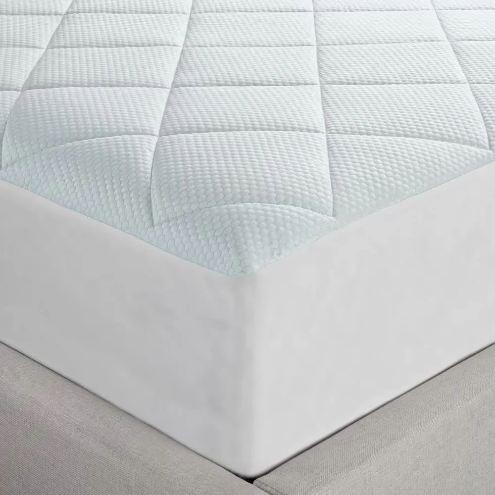 King size Washable Quilted Mattress Pad with Elastic Fitted Skirt - Image 3
