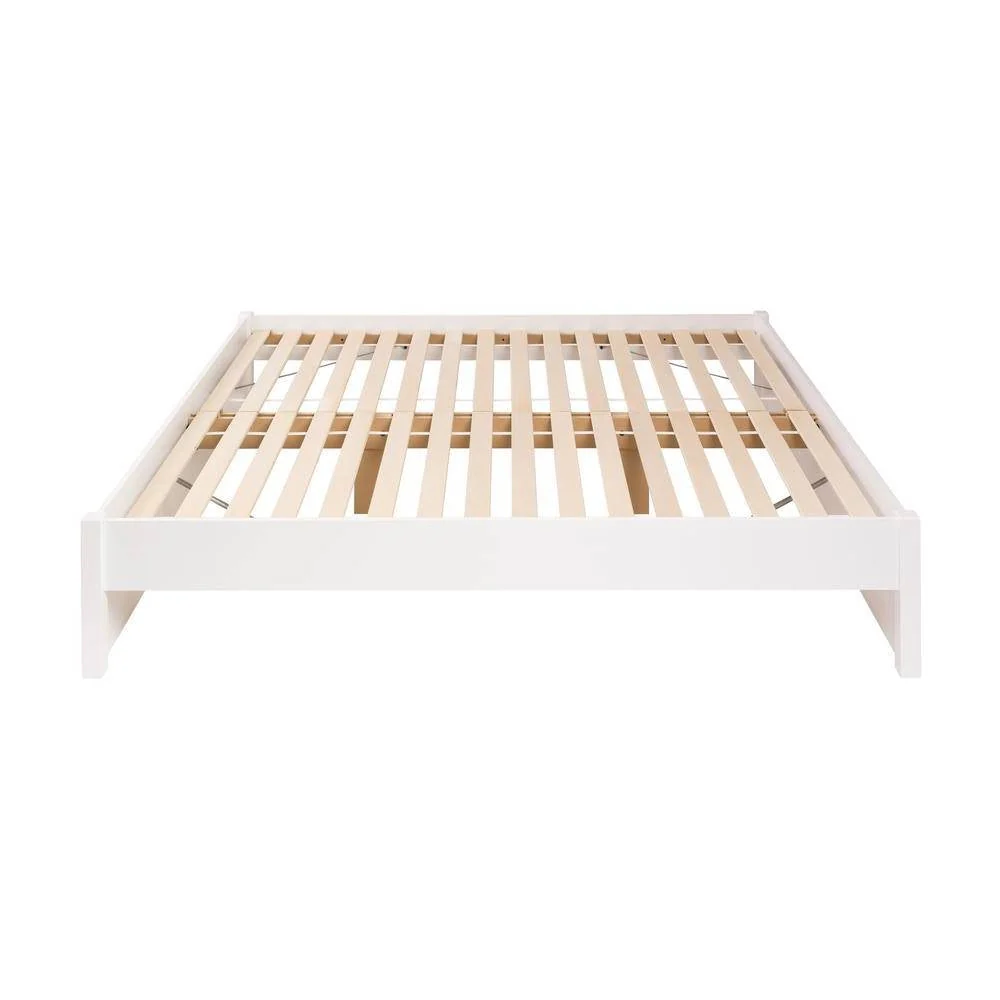 King Size White Wooden 4 Post Platform Bed Frame - Image 4