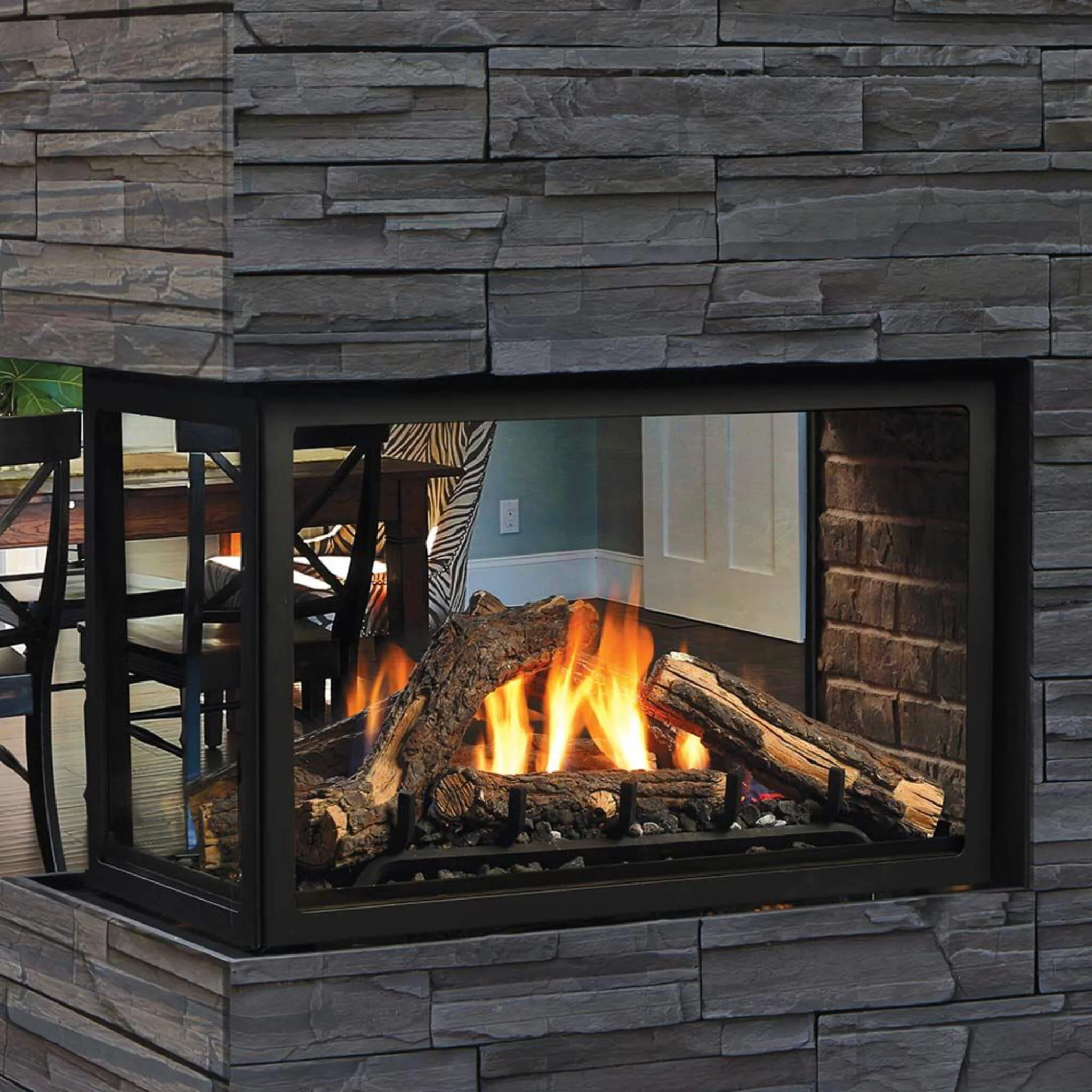 Kingsman Atrium 42" Clean View Peninsula Direct Vent Fireplace (SAK30489) - Image 3