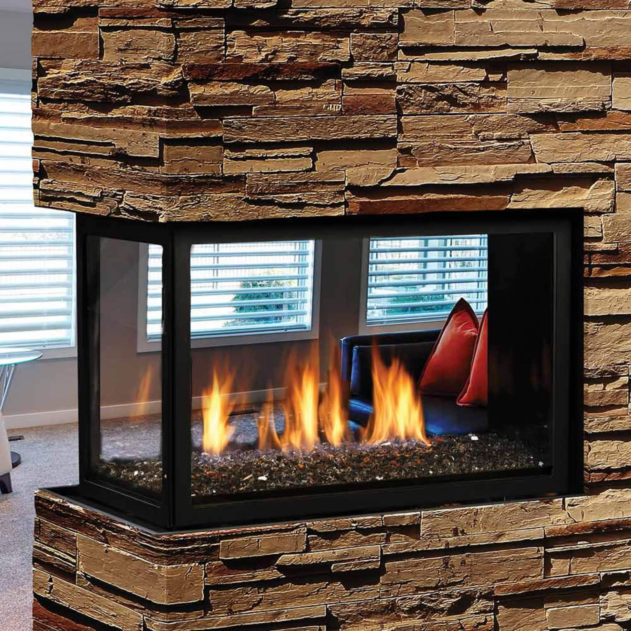 Kingsman Atrium 42" Clean View Peninsula Direct Vent Fireplace (SAK30489) - Image 4