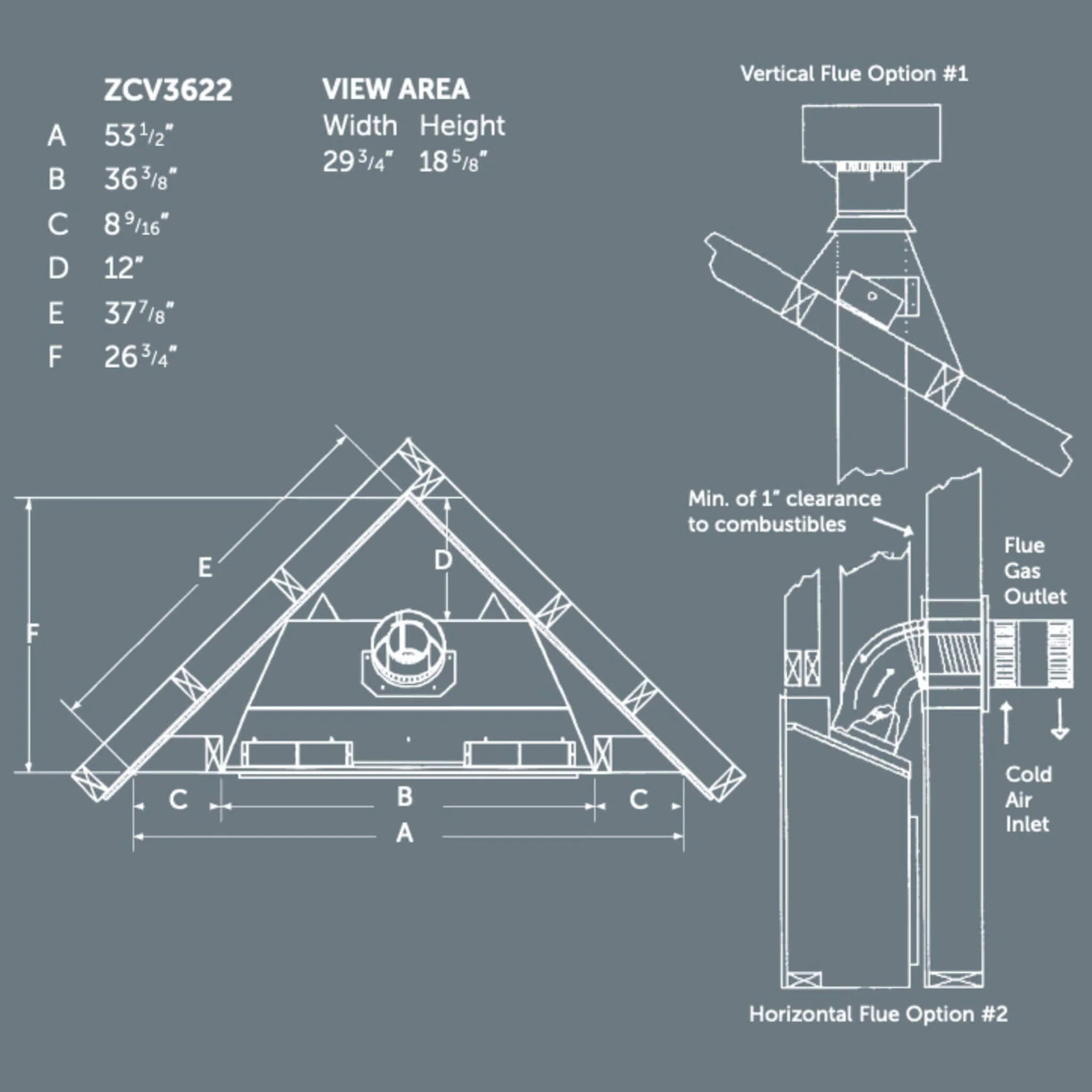 Kingsman Solara II ZCV 36" Zero Clearance Clean View Direct Vent Fireplace [ZCV3622] (SAK85793) - Image 8