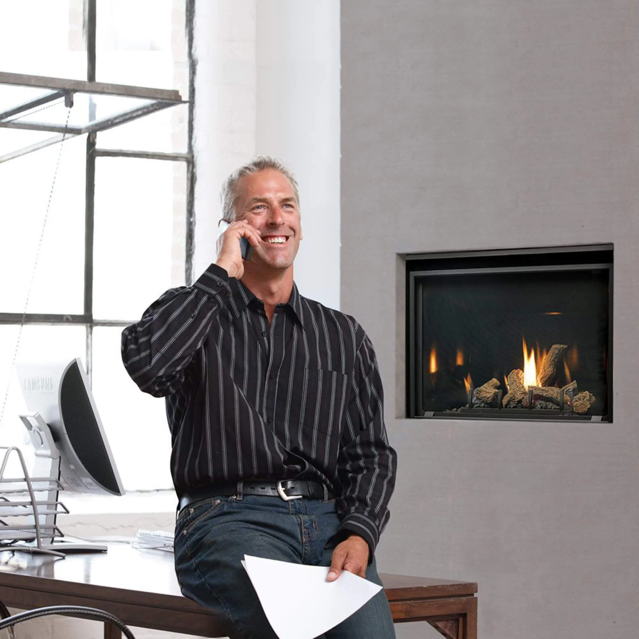 Kingsman ZCV 36" Linear Zero Clearance Direct Vent Fireplace [ZCVRB3622] (SAK81924) - Image 4