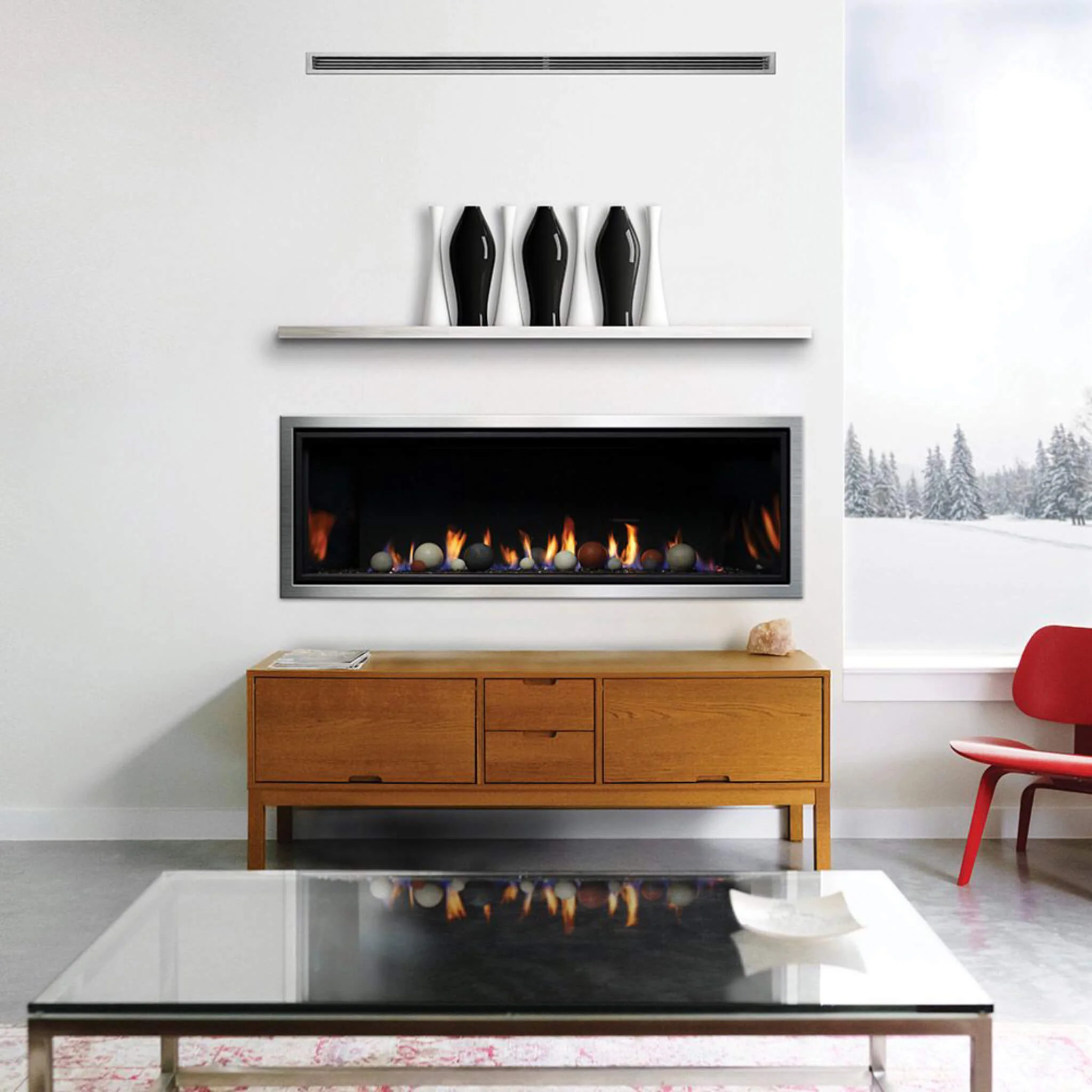 Kingsman ZCVRB 60" Zero Clearance Linear Direct Vent Fireplace [ZCVRB60] (SAK67890) - Image 3