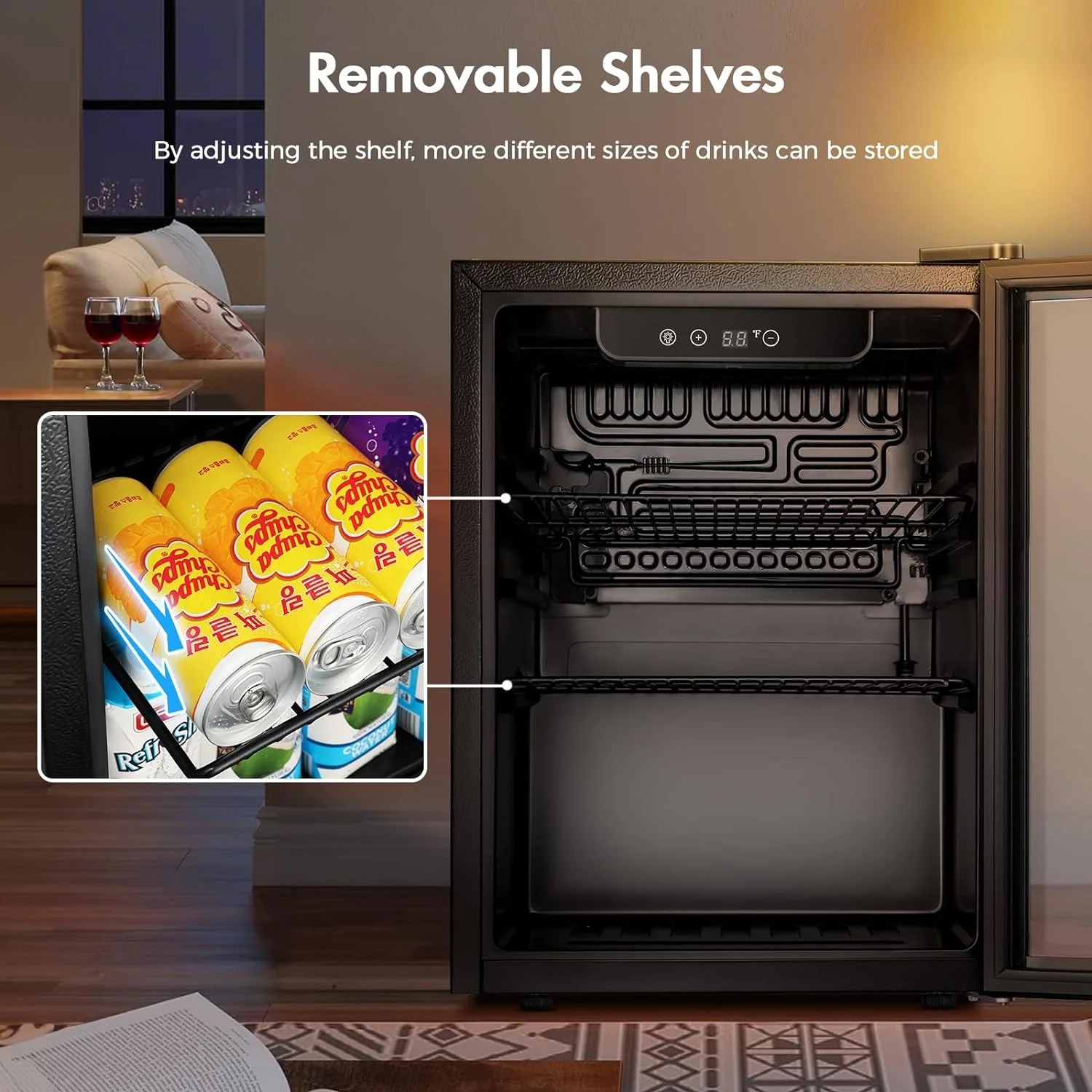 Kismile 1.7 Cu.ft Beverage Refrigerator and Cooler W5848H - Image 3