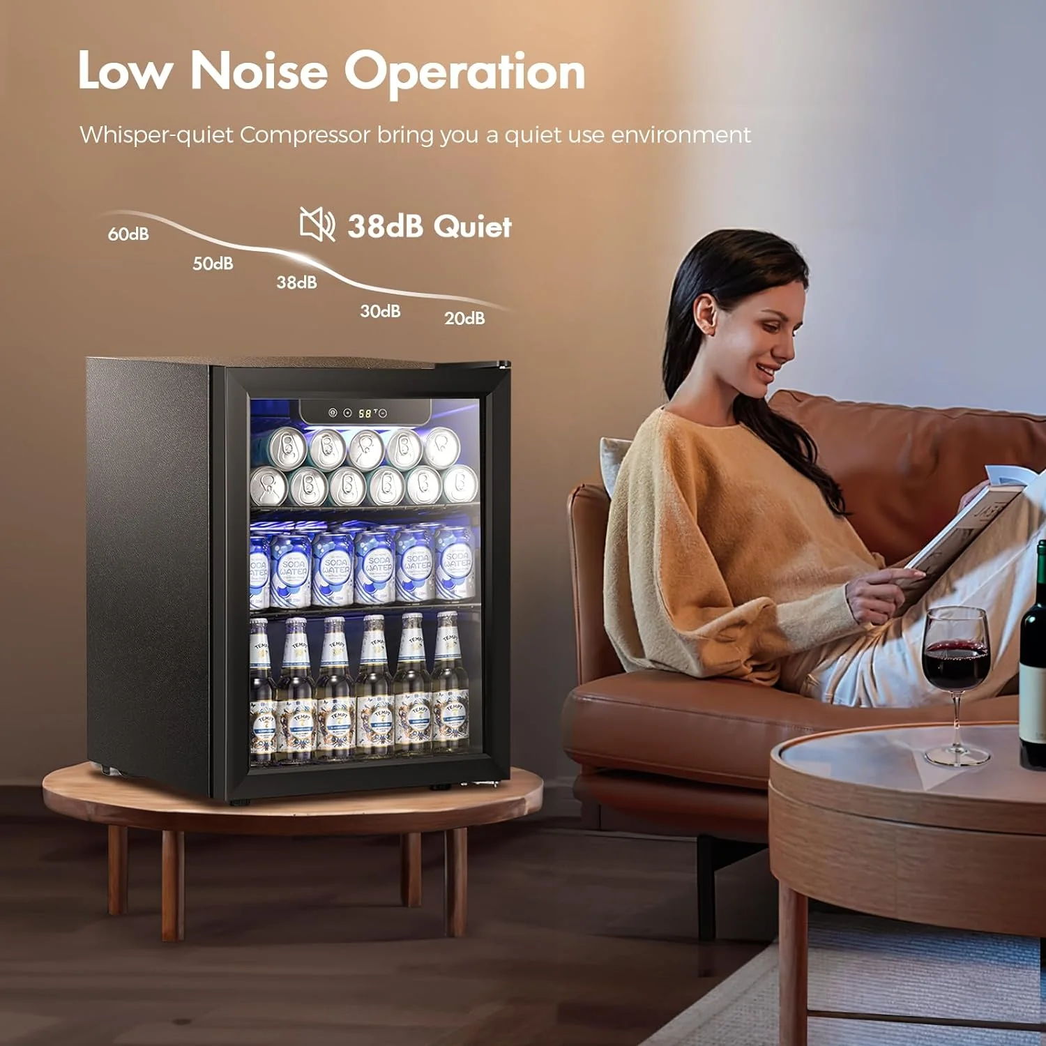 Kismile 1.7 Cu.ft Beverage Refrigerator and Cooler W5848H - Image 6