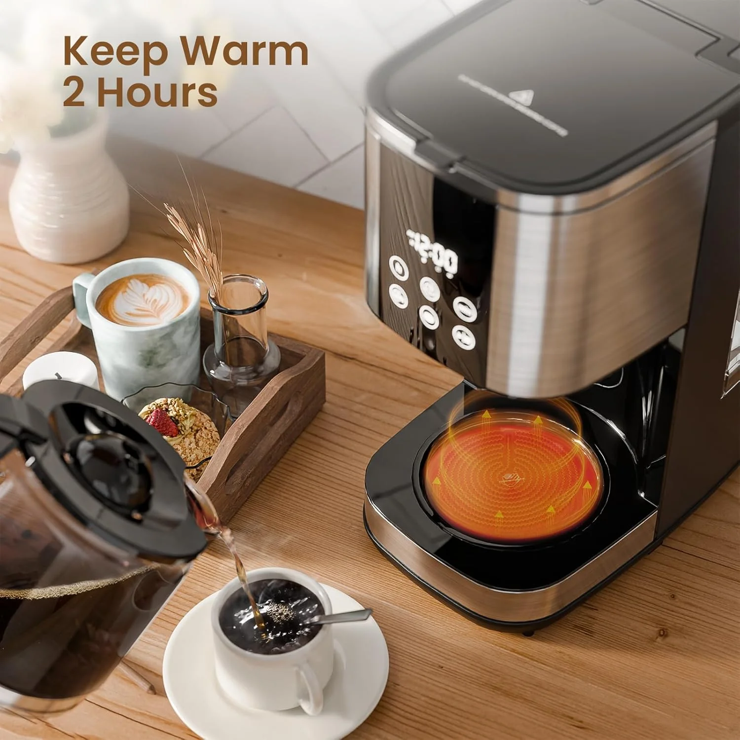 Kismile 10 Cup Drip Coffee maker with Led Display & Touch Screen CM3743 - Image 2
