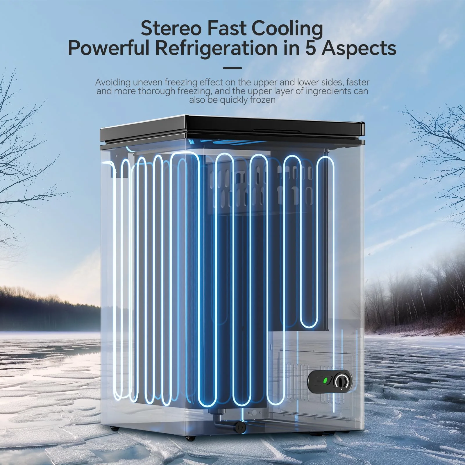 Kismile 3.5 Cubic Feet Chest Freezer - Image 2